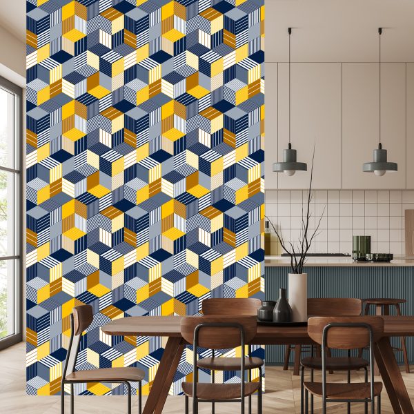 Behang Kleurrijke Ruimtelijke Illusie - Afbeelding 4