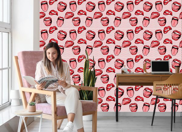 Behang Lippen In Pop-Artstijl - Afbeelding 7