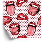 Behang Lippen In Pop-Artstijl