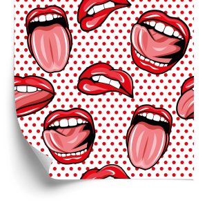 Behang Lippen In Pop-Artstijl