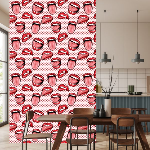 Behang Lippen In Pop-Artstijl - Afbeelding 4