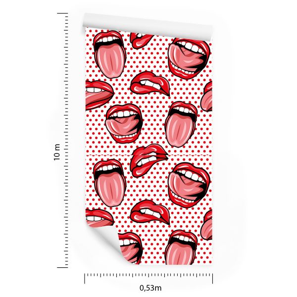 Behang Lippen In Pop-Artstijl - Afbeelding 8
