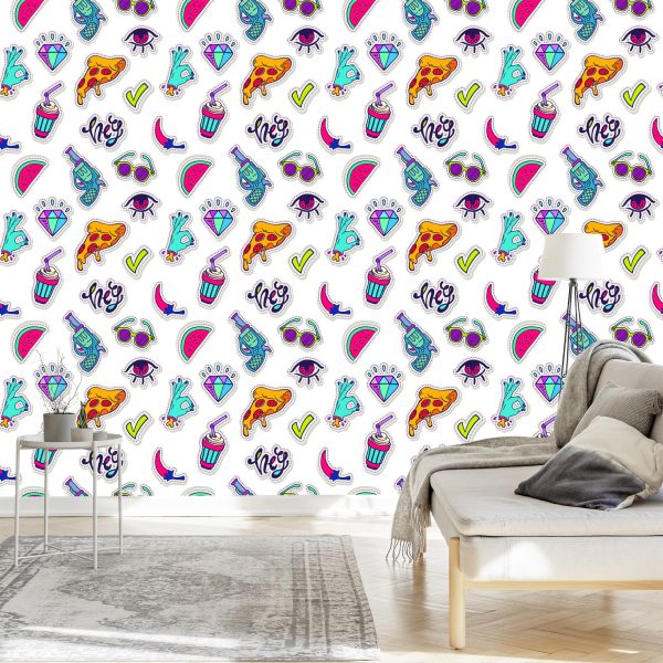 Behang Moderne Emoticons - Afbeelding 3