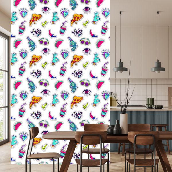 Behang Moderne Emoticons - Afbeelding 4