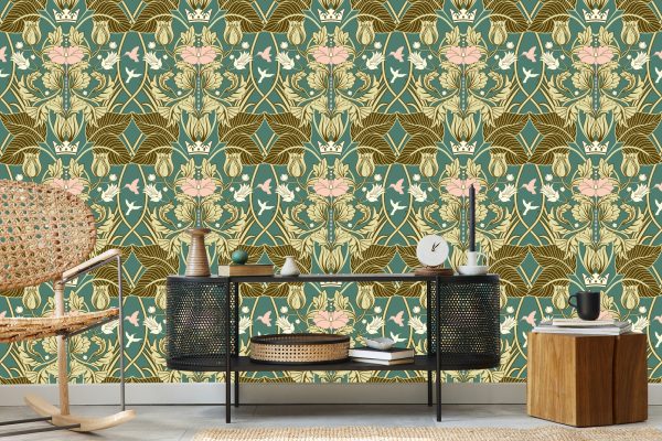 Behang Retro Groente Ornamenten - Afbeelding 5