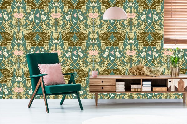 Behang Retro Groente Ornamenten - Afbeelding 6