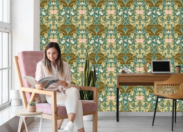 Behang Retro Groente Ornamenten - Afbeelding 7