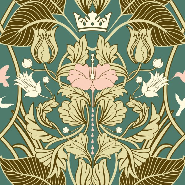 Behang Retro Groente Ornamenten - Afbeelding 2