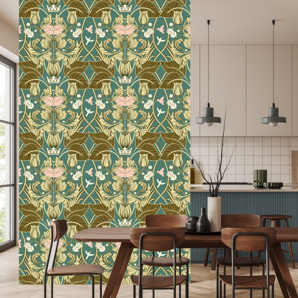 Behang Retro Groente Ornamenten - Afbeelding 4