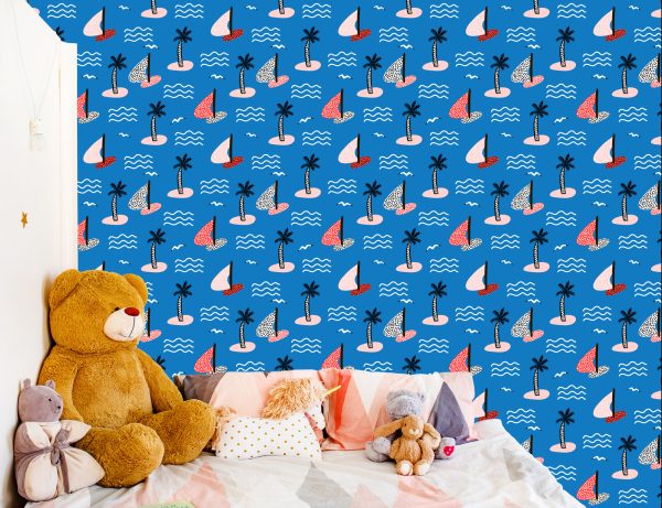 Behang Voor Kinderen - Eilanden En Kleurrijke Zeilboten - Afbeelding 6
