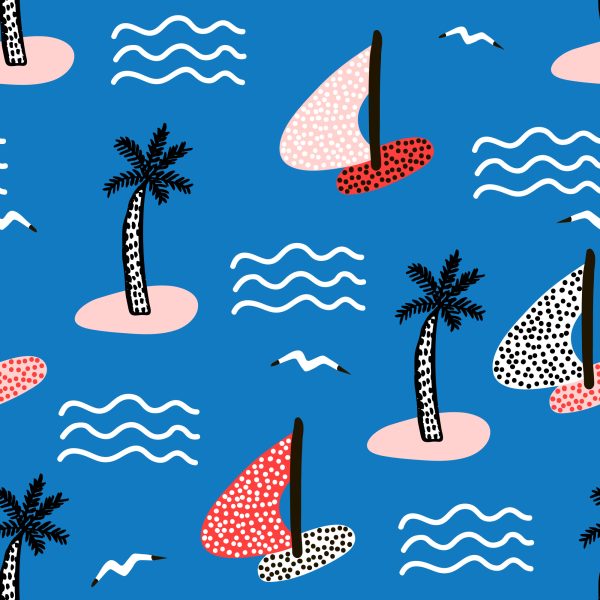 Behang Voor Kinderen - Eilanden En Kleurrijke Zeilboten - Afbeelding 2