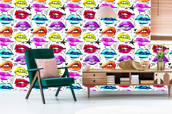 Behang Kleurrijke Lippen - Afbeelding 6