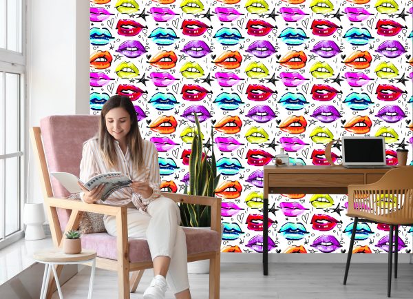Behang Kleurrijke Lippen - Afbeelding 7