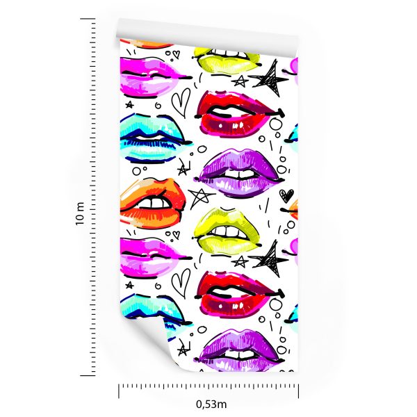 Behang Kleurrijke Lippen - Afbeelding 8