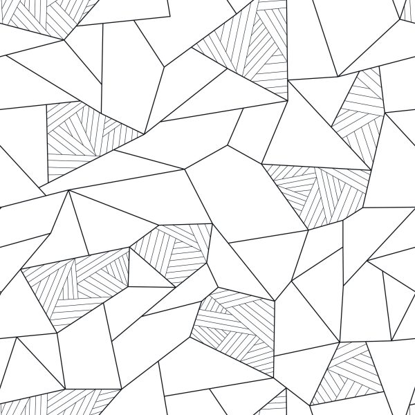 Behang Zwart-Wit Geometrisch Patroon - Afbeelding 2