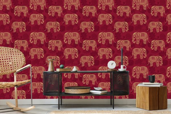 Behang Olifanten In Oosterse Stijl - Afbeelding 5
