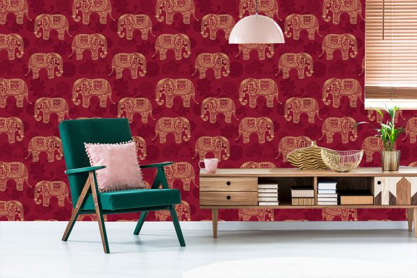 Behang Olifanten In Oosterse Stijl - Afbeelding 6