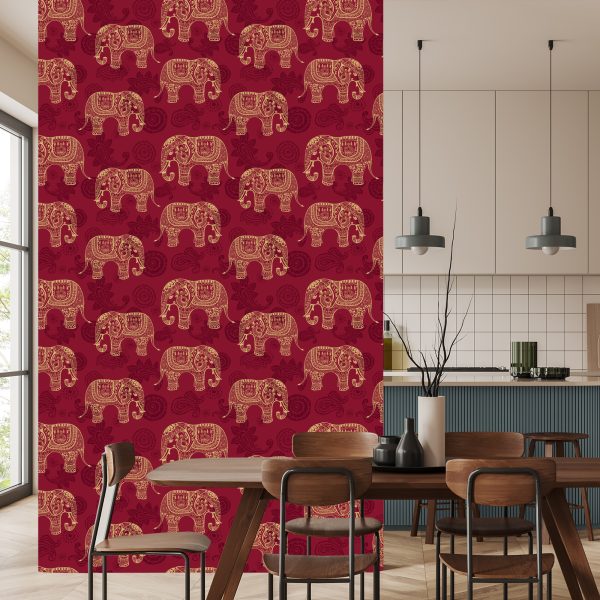 Behang Olifanten In Oosterse Stijl - Afbeelding 4