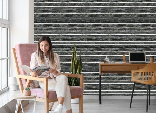 Behang Gestileerd Op Oude Houten Planken - Afbeelding 7
