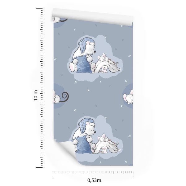 Behang Slapende Teddyberen En Muizen - Afbeelding 8