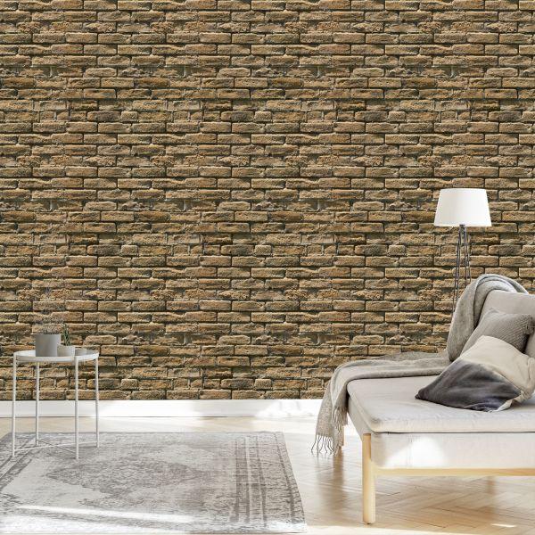 Behang Baksteen Steen 3D-Effect - Afbeelding 3