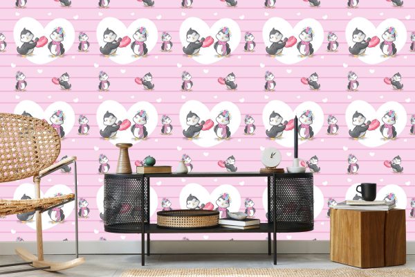 Behang Verliefde Pinguïns - Afbeelding 5