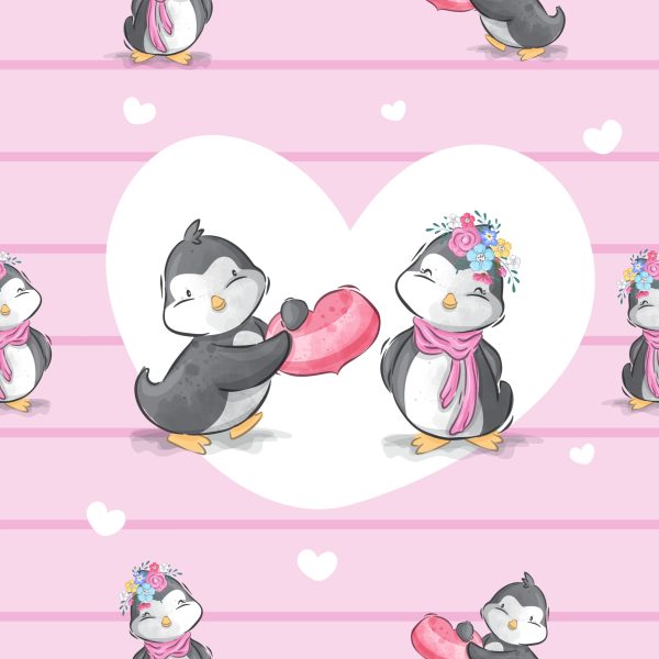 Behang Verliefde Pinguïns - Afbeelding 2