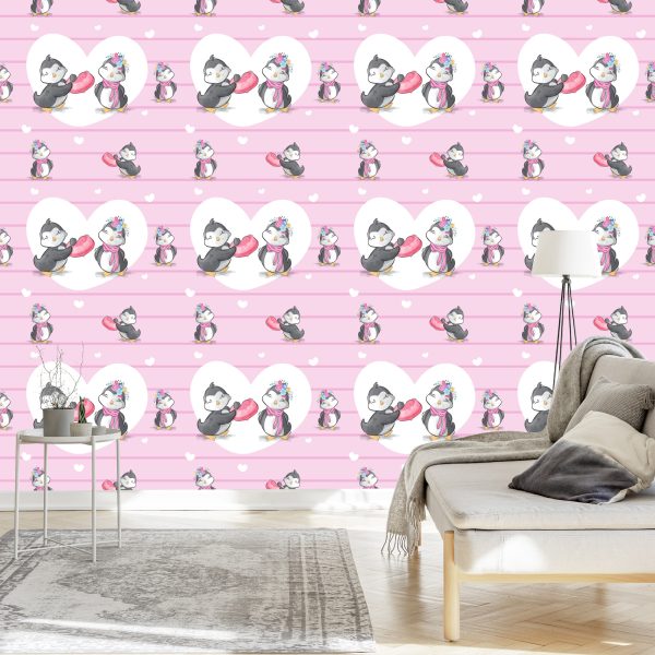 Behang Verliefde Pinguïns - Afbeelding 3