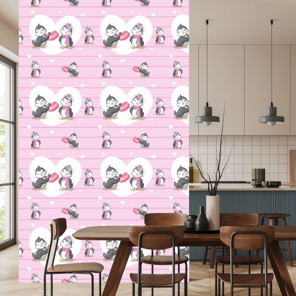 Behang Verliefde Pinguïns - Afbeelding 4