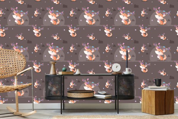 Behang Vossen, Vogels En Bloemen - Afbeelding 5