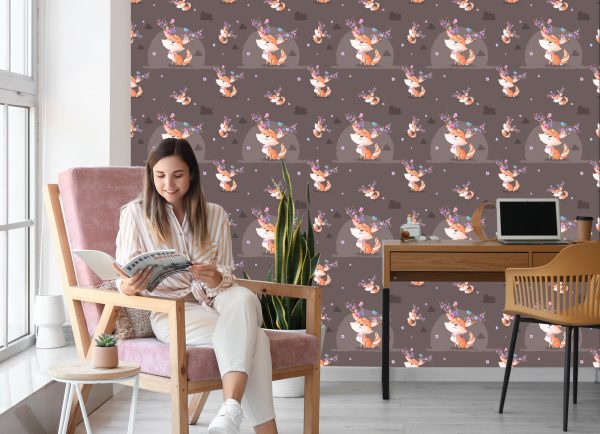 Behang Vossen, Vogels En Bloemen - Afbeelding 7