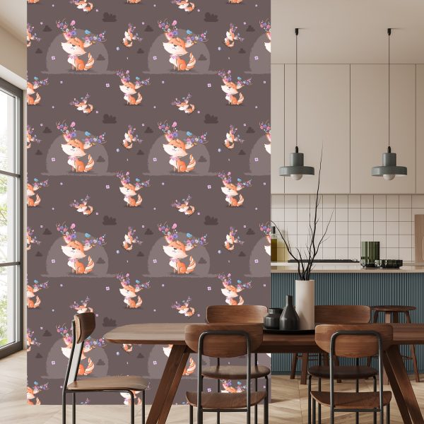 Behang Vossen, Vogels En Bloemen - Afbeelding 4