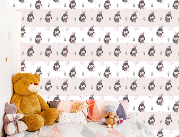 Behang Gelukkige Indiase Vrouwen Met Kittens En Veren - Afbeelding 6