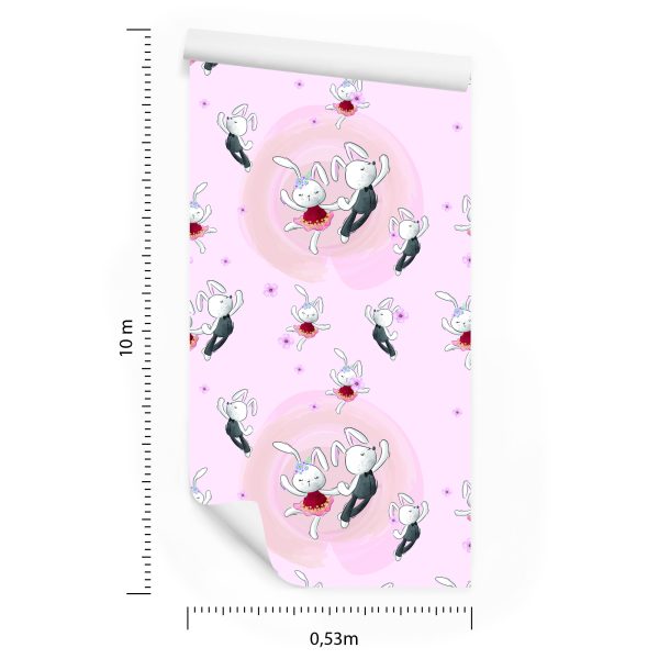 Behang Verliefd Konijntjes Tussen Bloemen - Afbeelding 8