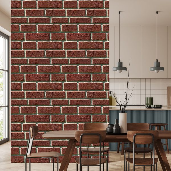 Behang Rode 3D-Steen - Afbeelding 4