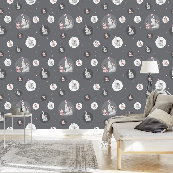 Behang Teddyberen En Olifanten - Afbeelding 3