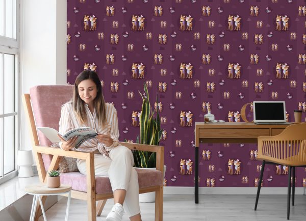 Behang Reeën Met Bloemen - Afbeelding 7