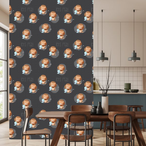 Behang Leeuwen En Blauwe Katten - Afbeelding 4