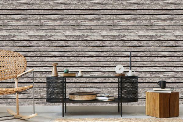 Behang Oude Horizontale Houten Planken - Afbeelding 5