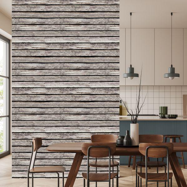 Behang Oude Horizontale Houten Planken - Afbeelding 4