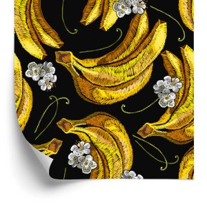 Behang Bananen Met Bloemen