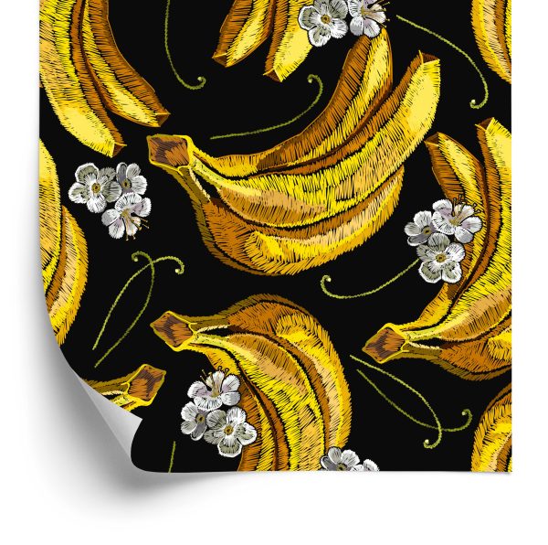Behang Bananen Met Bloemen