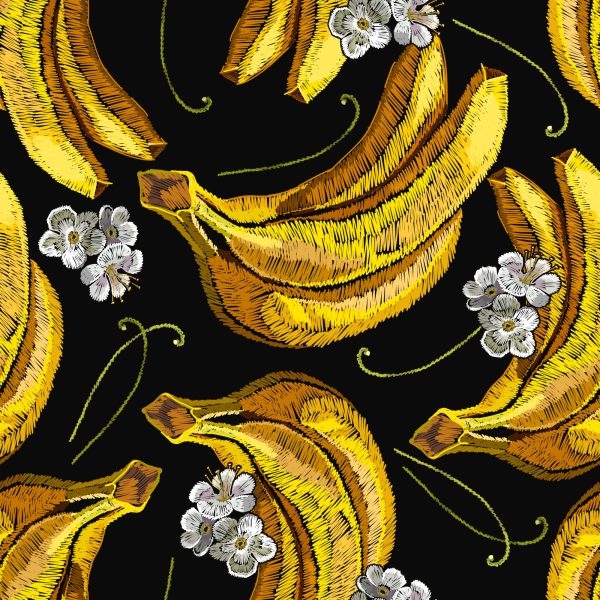 Behang Bananen Met Bloemen - Afbeelding 2