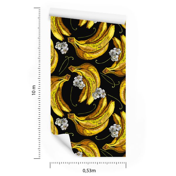 Behang Bananen Met Bloemen - Afbeelding 8