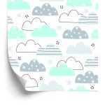 Behang Voor Kinderen - Kleurrijke Wolken