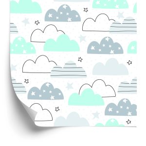 Tapete für Kinder - Bunte Wolken