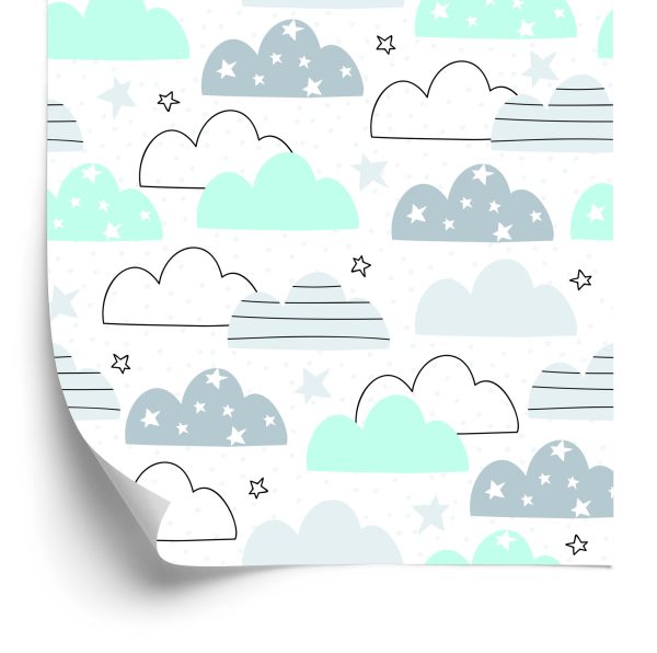 Behang Voor Kinderen - Kleurrijke Wolken