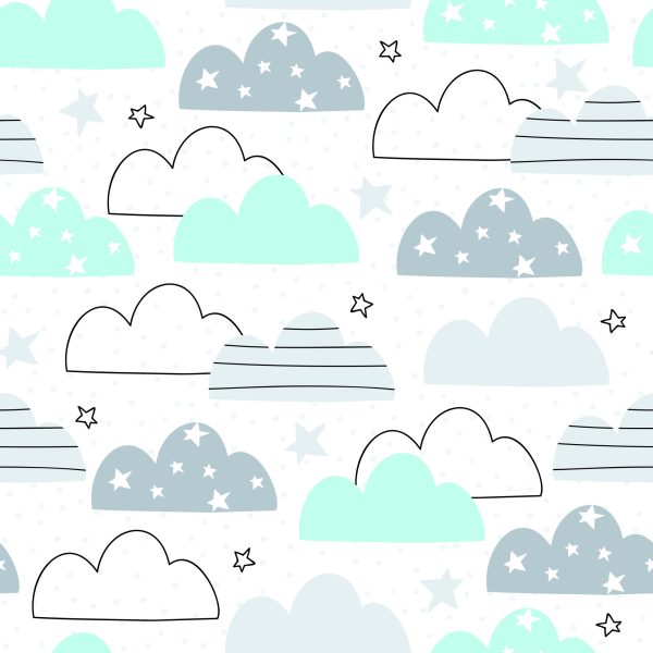 Behang Voor Kinderen - Kleurrijke Wolken - Afbeelding 2