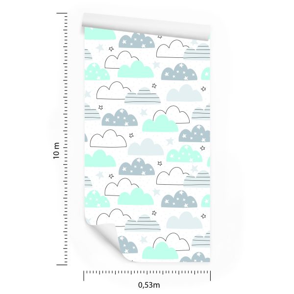 Behang Voor Kinderen - Kleurrijke Wolken - Afbeelding 8