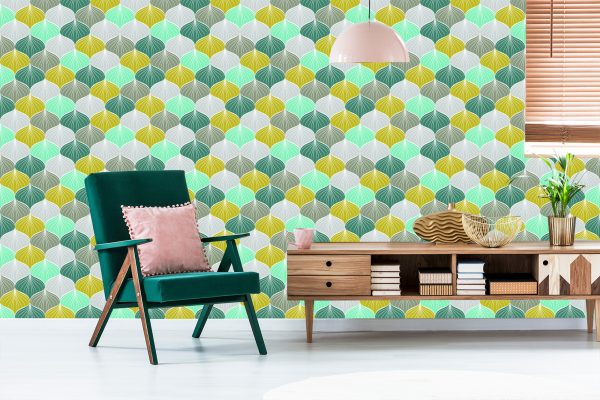 Behang Kleurrijk Ovaal Geometrisch Patroon - Afbeelding 6